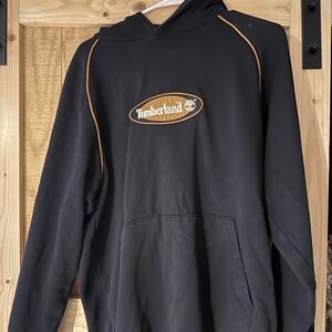 Timberland Black Hoodie with Brown Trim